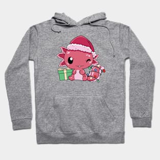 Cute Christmas Axolotl Cartoon Hoodie